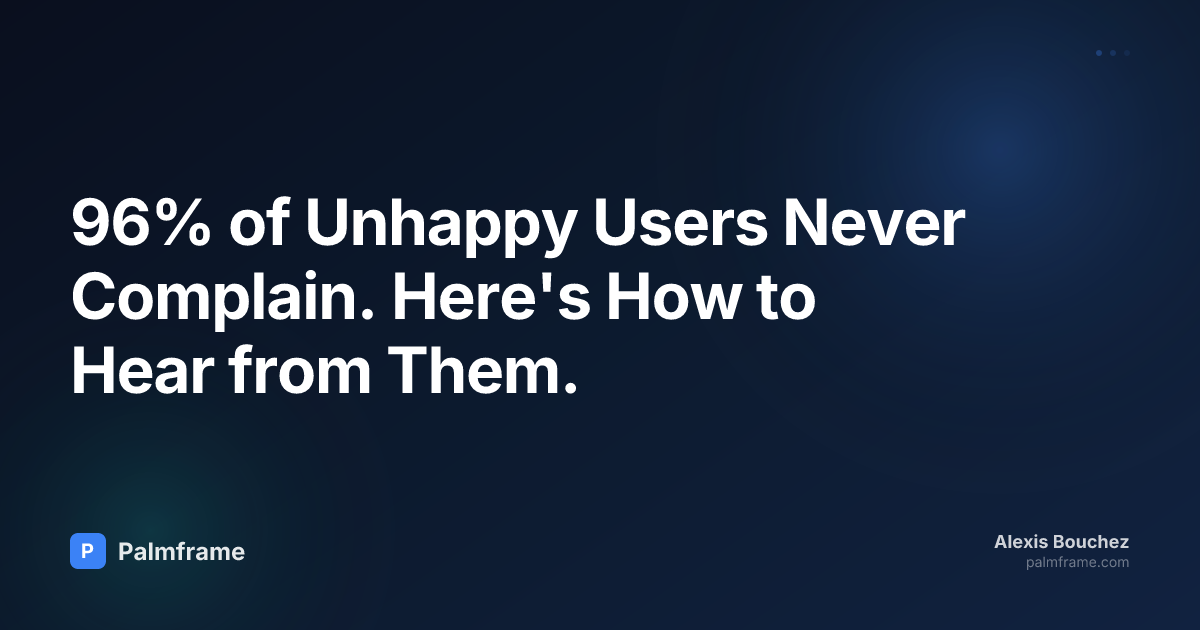 96% of Unhappy Users Never Complain. Here's How to Hear from Them.